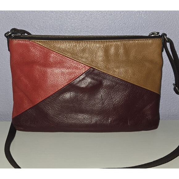 Fossil Dawson Leather Multi Colored Crossbody Bag - Picture 2 of 12